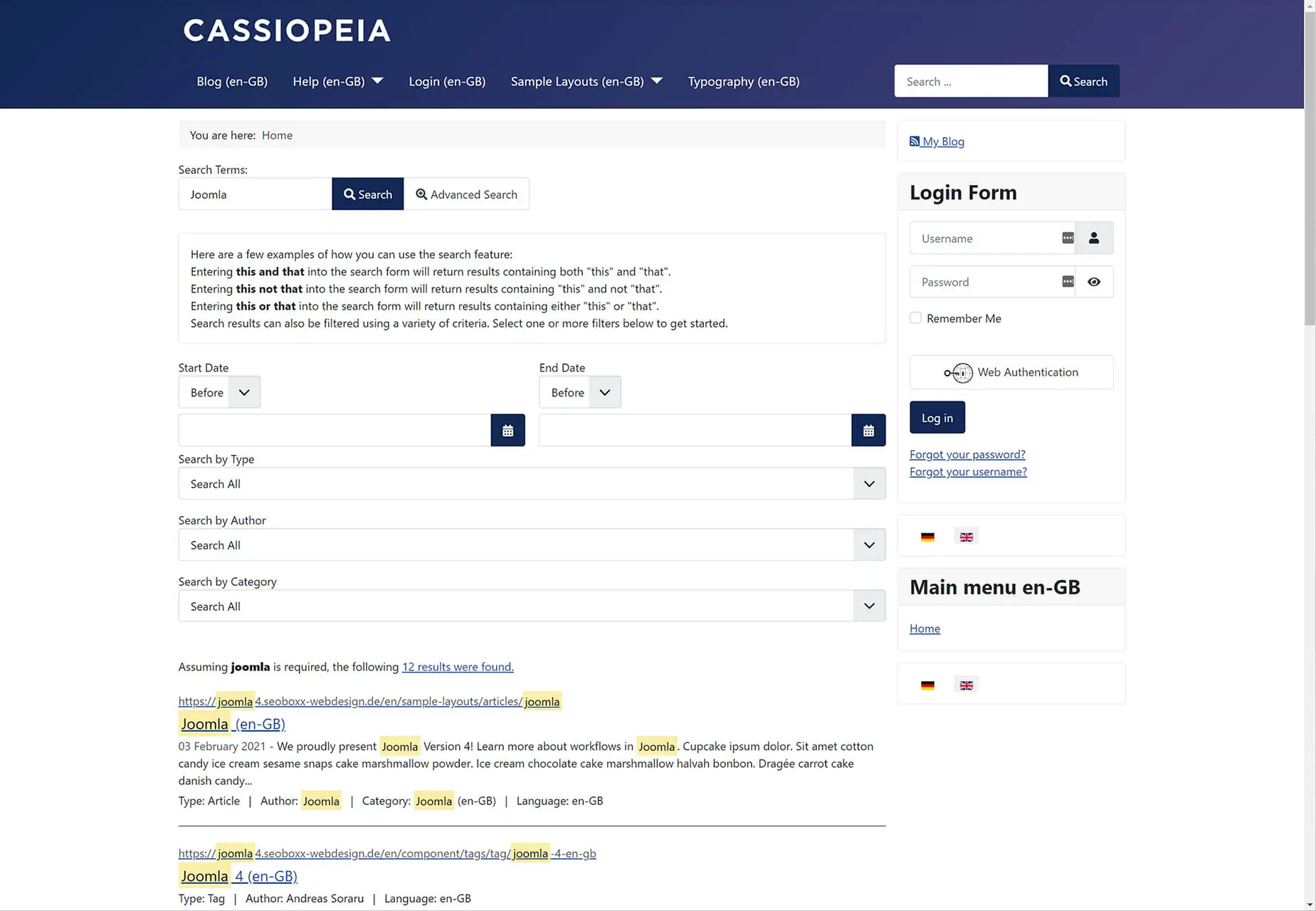Joomla4! - Suche