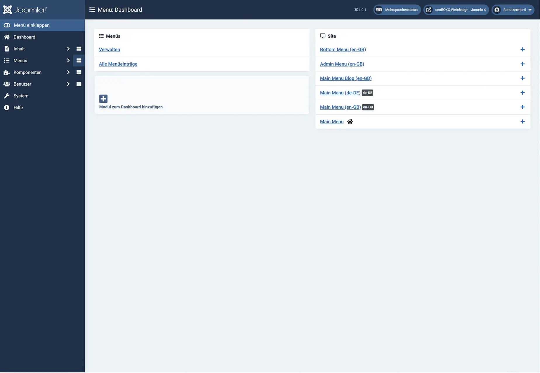 Joomla4! - Menüs